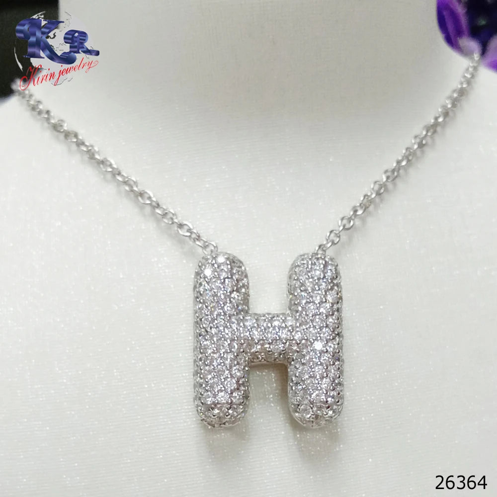 wholesale 925 sterling silver fashion unisex jewelry pendant cubic zircon letter pendant Kirin Jewelry