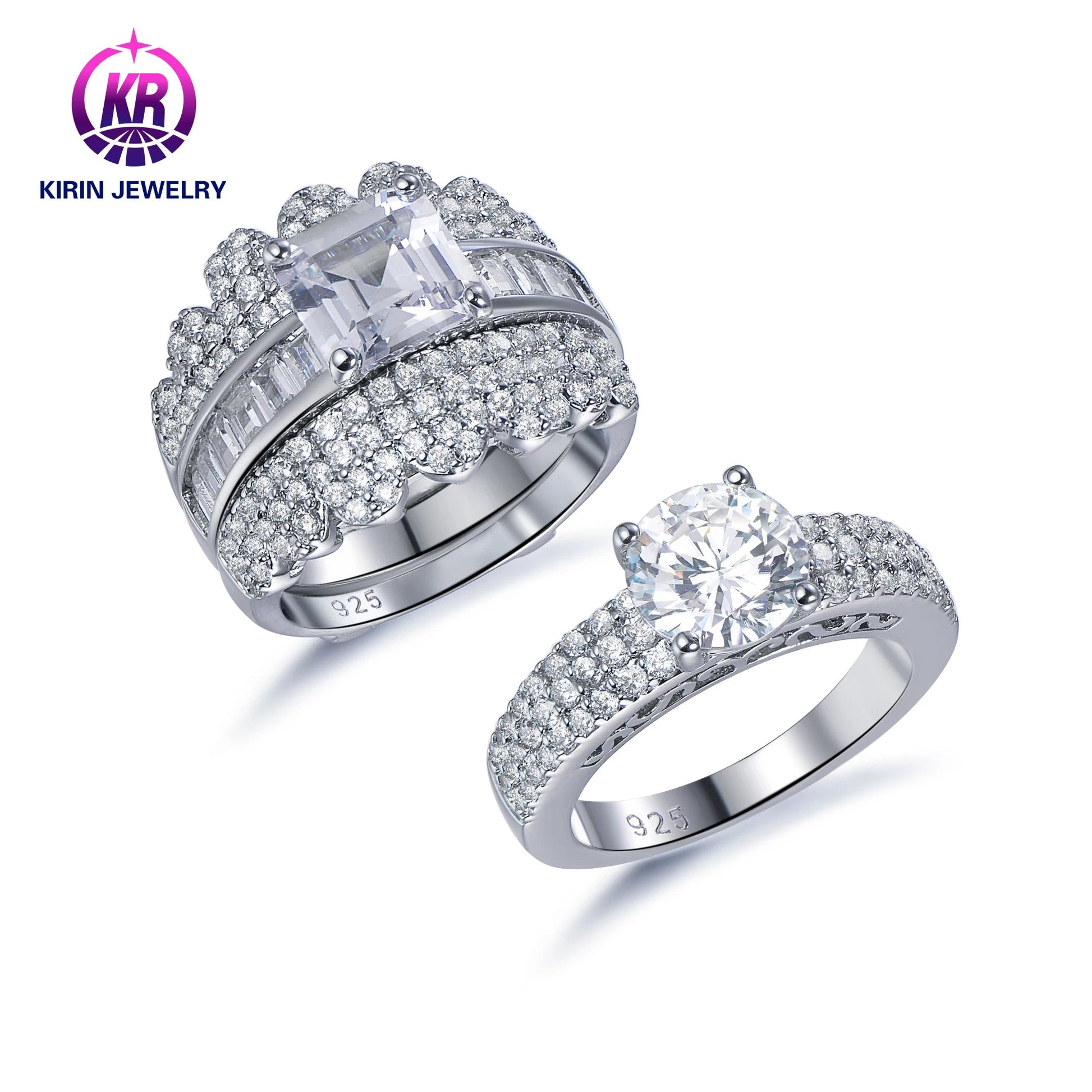 wholesale Fashion jewelry rings Sterling Silver Rings Diamond Wedding Jewelry 925 Sterling Silver Ring For Women Wedding Kirin Jewelry