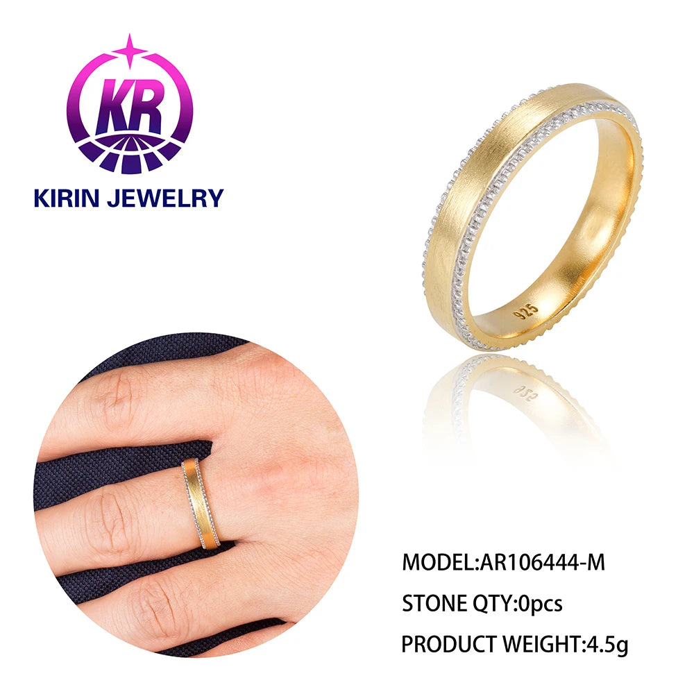 wholesale gold plated jewelry couple engagement 925 silver jewelry lab grown diamond gold plated rings gold plated luxury ring wedding zircon women gold plated ring Kirin Jewelry