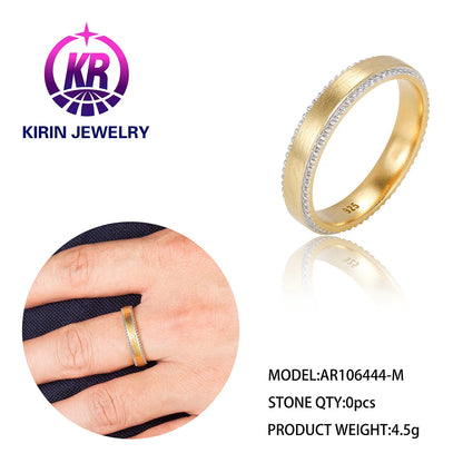 wholesale gold plated jewelry couple engagement 925 silver jewelry lab grown diamond gold plated rings gold plated luxury ring wedding zircon women gold plated ring Kirin Jewelry