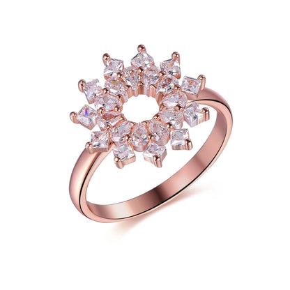 zircon ring rose gold bands woman jewelry sterling silver rose gold plated rings rose gold silver rings Kirin Jewelry